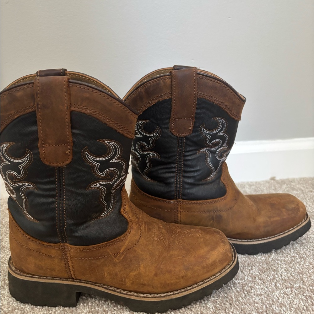 Kids Brown Lincoln outfitters Western Pull-On Cowboy Boots